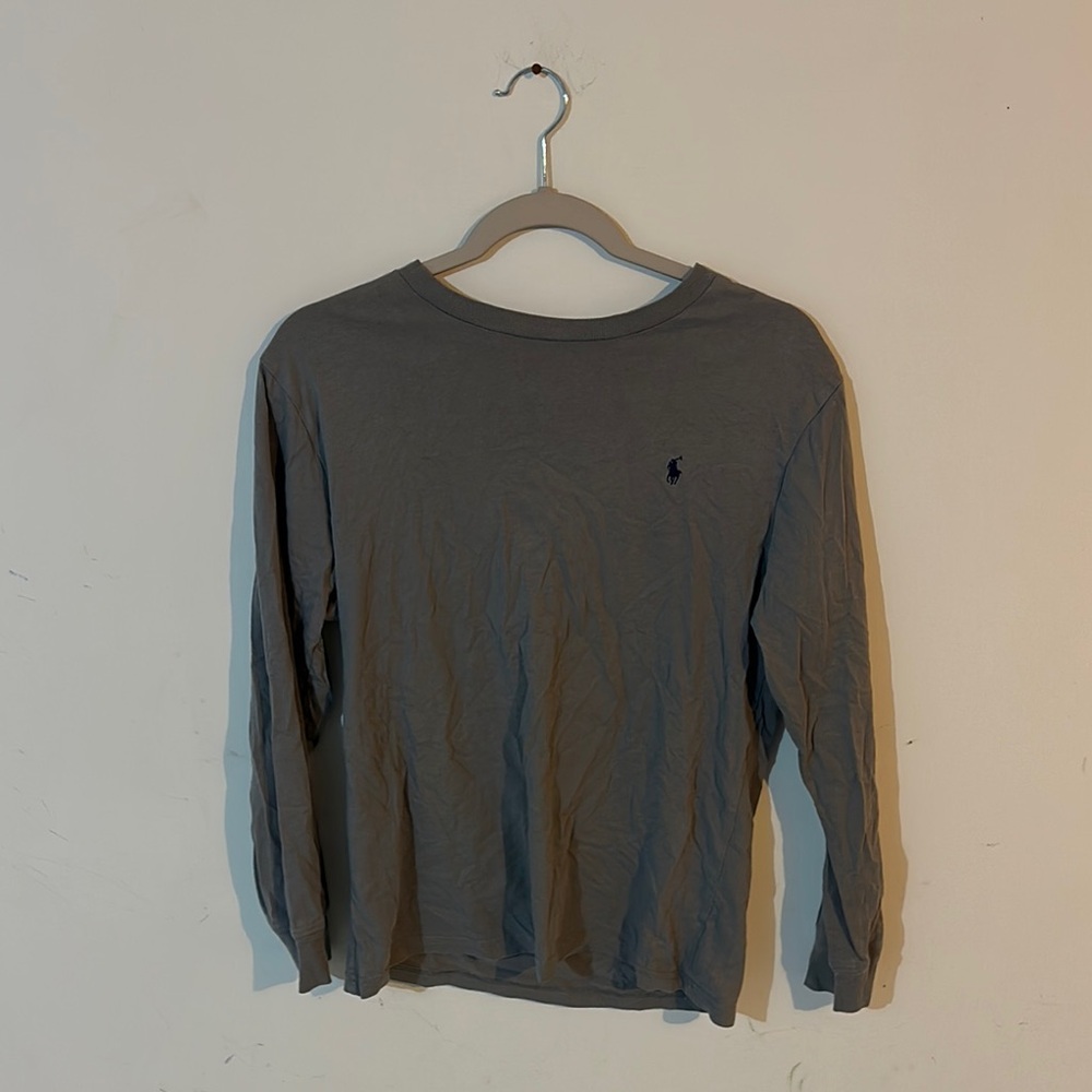 Gray Long Sleeve Shirt with Logo
